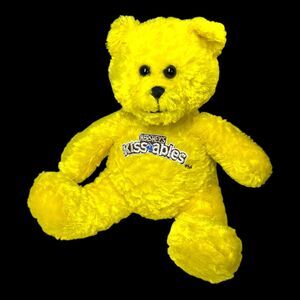 Yellow Bear Toy Plush Stuffed Animal 7.5 Inches Hersheys Kissables Promo